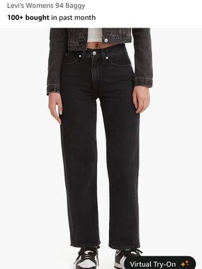 Levi's Women's 94 Baggy Black Stone Jeans Size 27x31 NWT #Lux-E